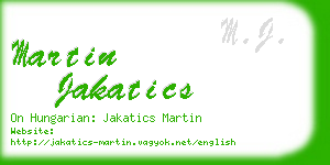 martin jakatics business card